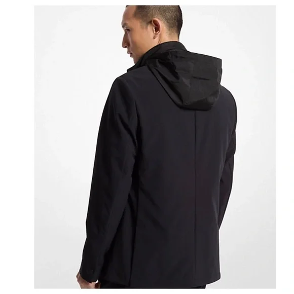 Michael Kors Black Mixed Media Techno Blazer 42L